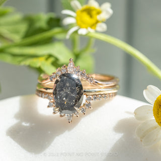 black oval diamond ring