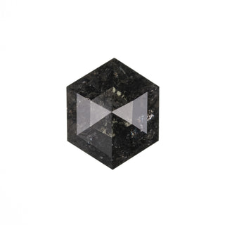 2.42 Carat Salt and Pepper Rose Cut Hexagon Diamond
