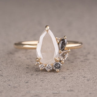 White pear diamond ring