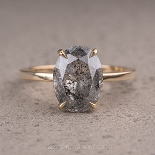Salt and Pepper Oval Diamond Ring 
