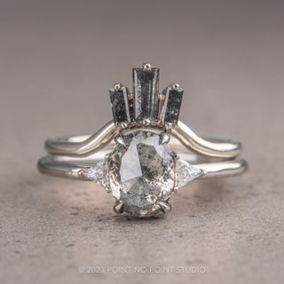 Salt and Pepper Oval Diamond Ring